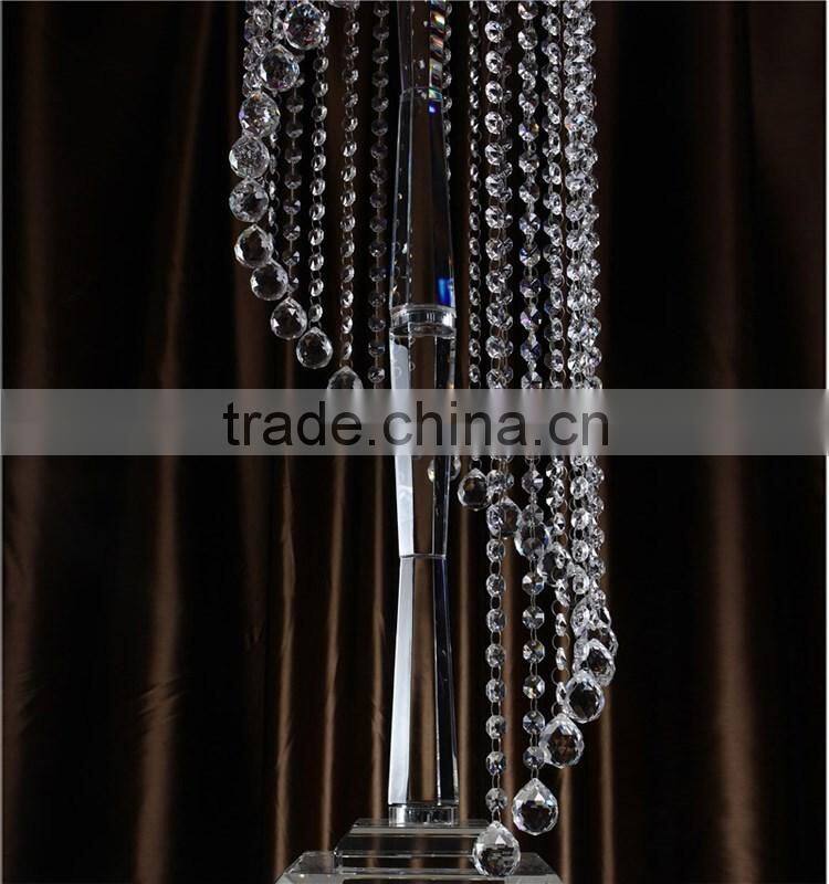 wholesale custom made size tall crystal wedding flower stand centerpieces