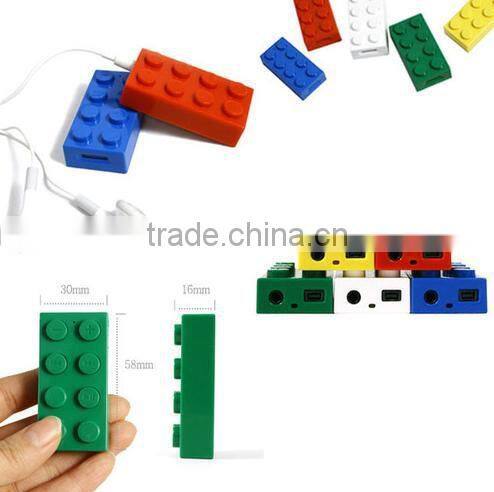 long playing time children building block mp3 player 2gb 4gb toy brick mp3