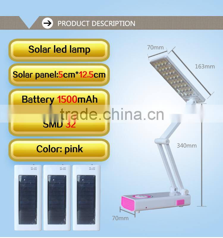 4 colors solar led rechargeable powered light lamp table lamp
