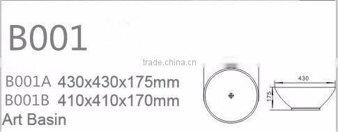 chaozhou ceramic basin square shape single hole white wash basin hot sale art basin new design hot sale art basinB004