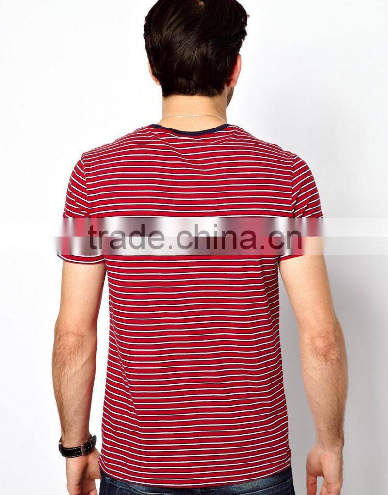 funky stylish men t shirt with stripe wholesale china JXT14004