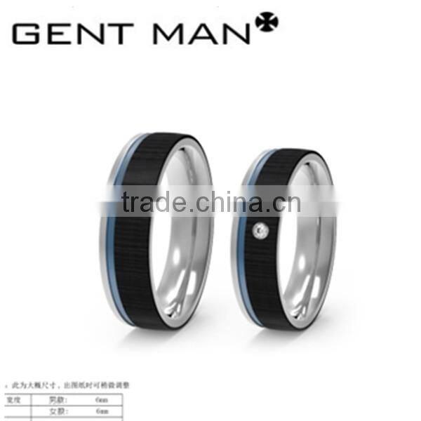 2016 new design fashion jewelry wholesale custom logo carbon fiber rings fo couples