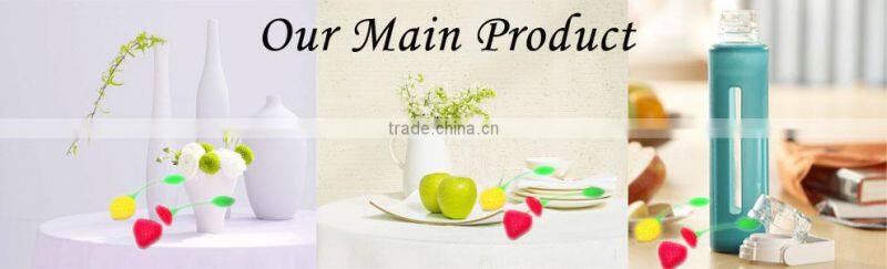 promotion flower ceramic mug with silicone lid