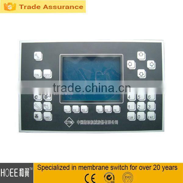 color membrane curved window panel embossed button graphic overlay