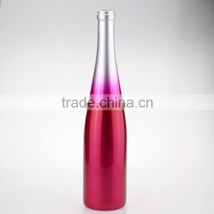 Colorful electroplated glass bottle golden glass wine bottle white glass 750ml liquor bottle