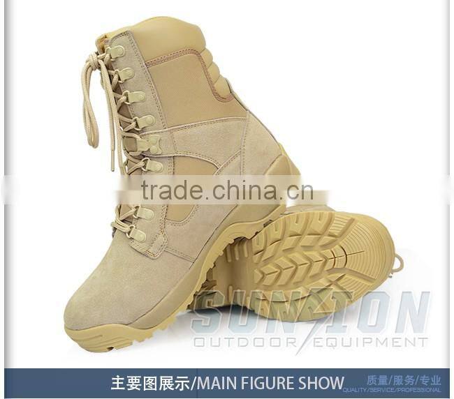 USA standard Tactical Boots is made of waterproof nylon and cowhide leather