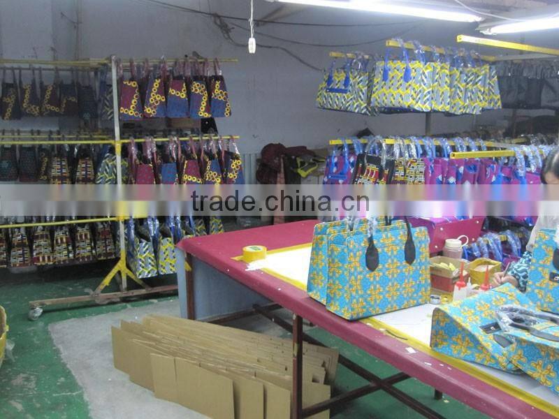 2016 new products African waxed fabric handbags for ladies