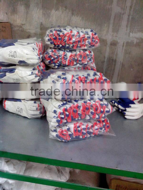 full sizes latex palm coated blue safety gloves