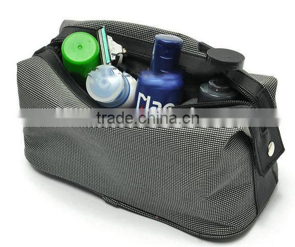 Elegant Small plaid Toiletry Bag Travel Organizer Cosmetic Bag for men women