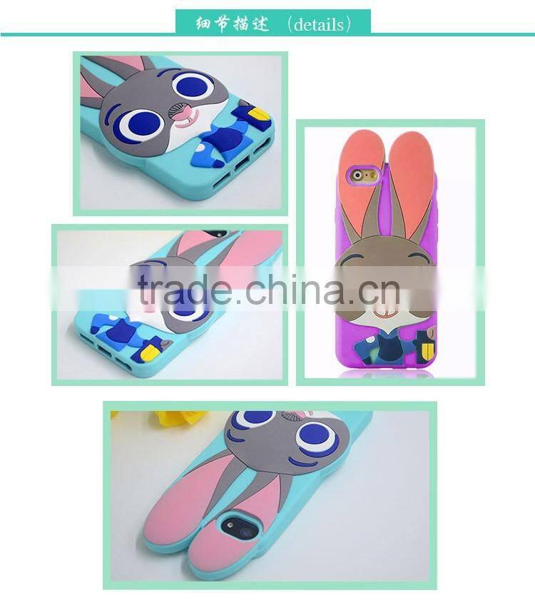 Lovely 3D Animal Rabbit Silicone Phone Back Case Cover for Samsung Galaxy E7