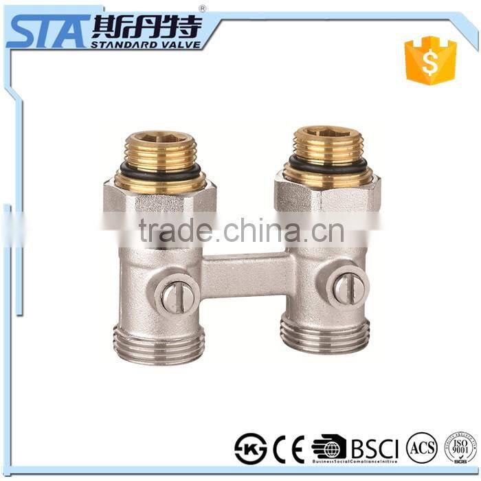 ART.5047 Competitive Price Copper China Supplier Forged Nickel Plated Brass Male Threaded Angle Radiator Valve With Brass Handle