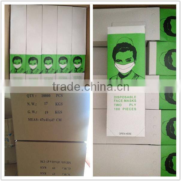 2ply disposable paper face mask with elastic ear-loop