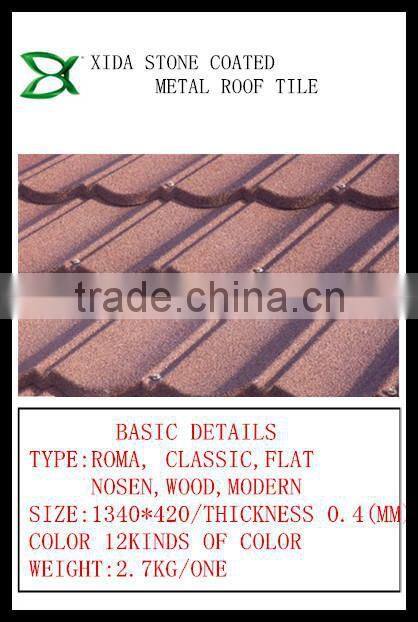 ALUMINUM ZINC STONE COATED SOLAR METAL ROOF TILE
