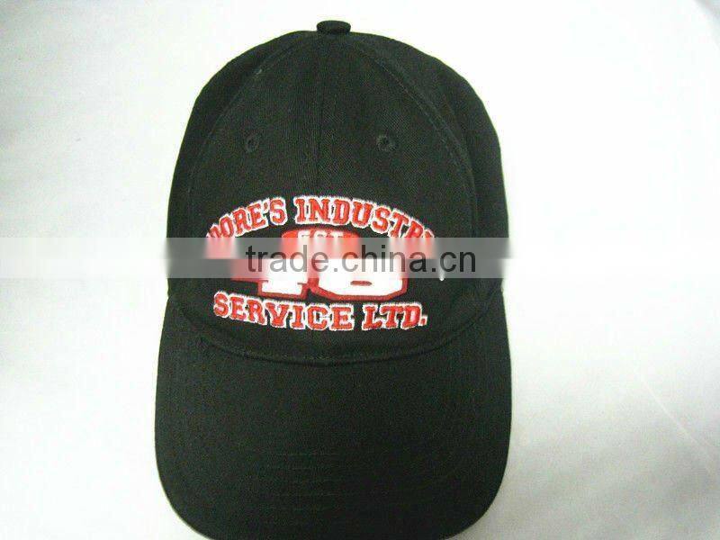 black 2D embroidery 100% cotton golf cap