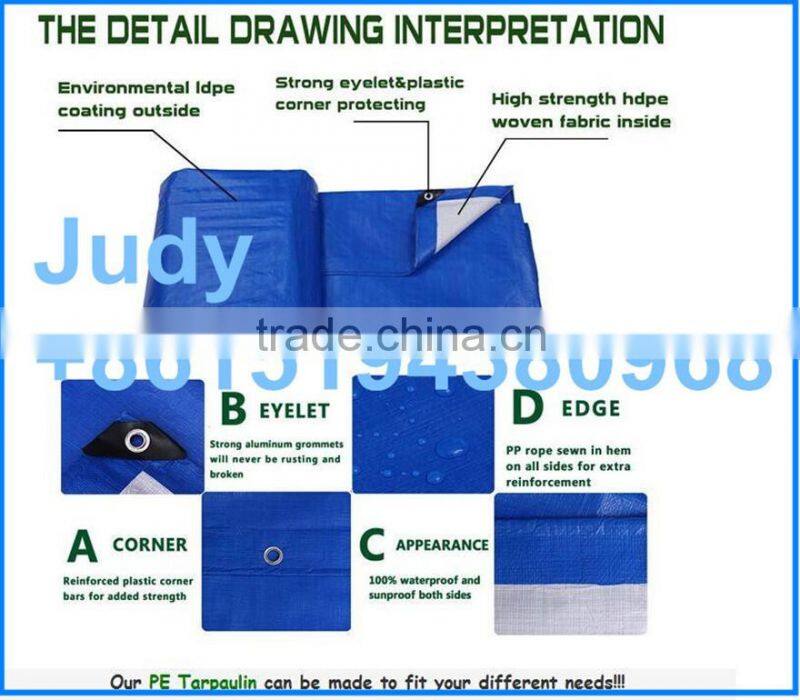 UV treated waterproof bright orange PE tarpaulin sheet