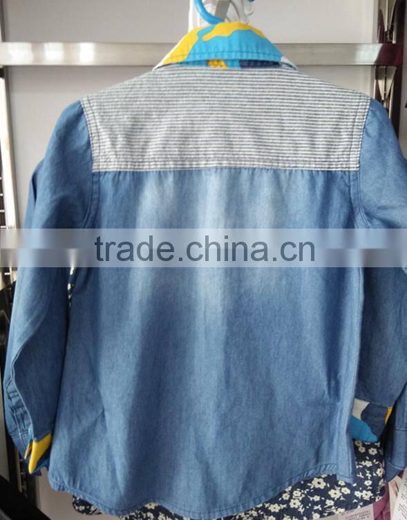 2015 fashion latest design 100%cotton printed combo denim boys fancy shirts