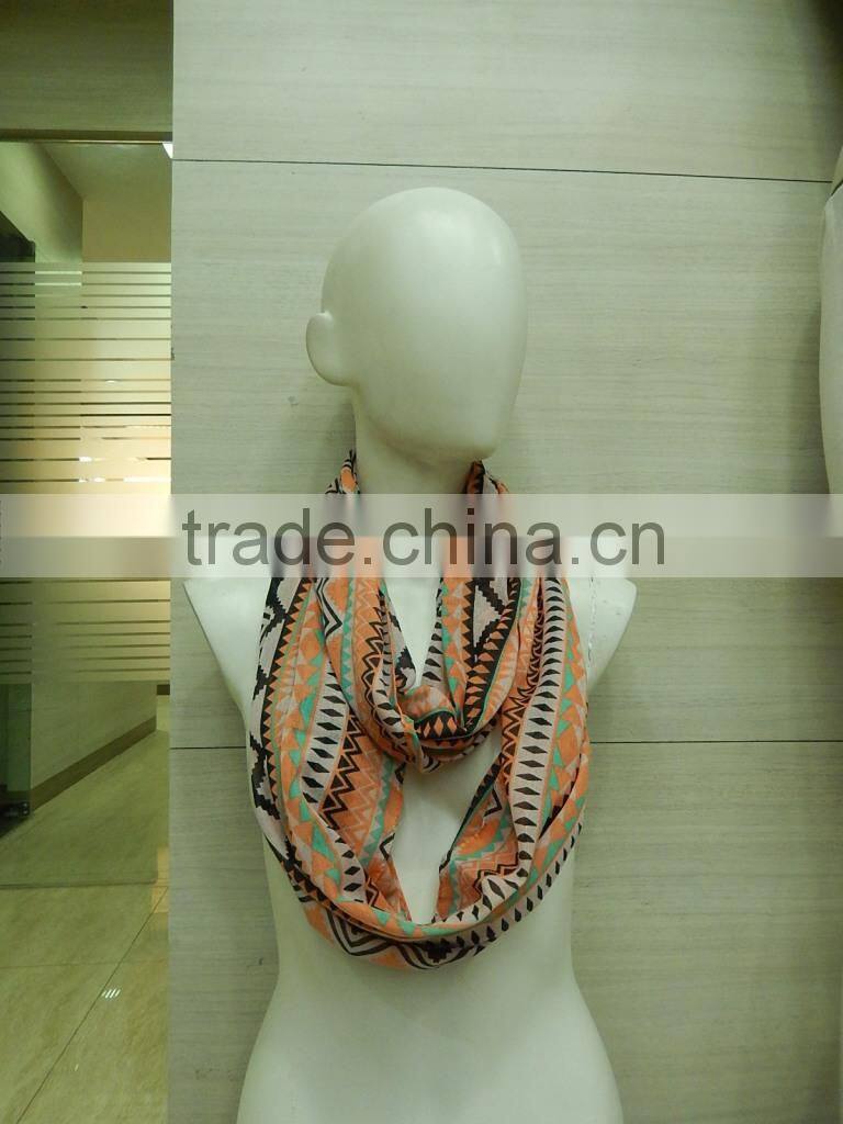 100% polyester printed Loop Infinity Scarves