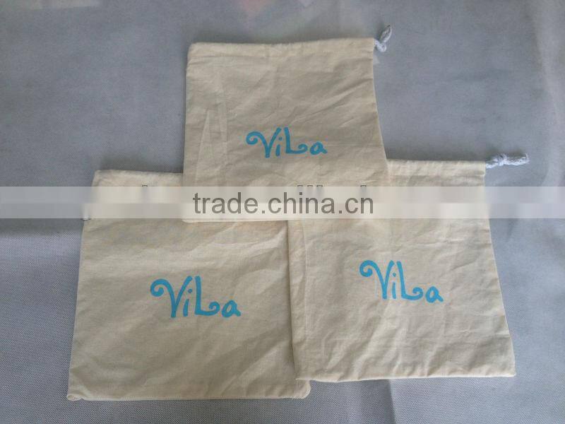 factory directly selling eco friendly Cotton drawstring shoe bags for kids