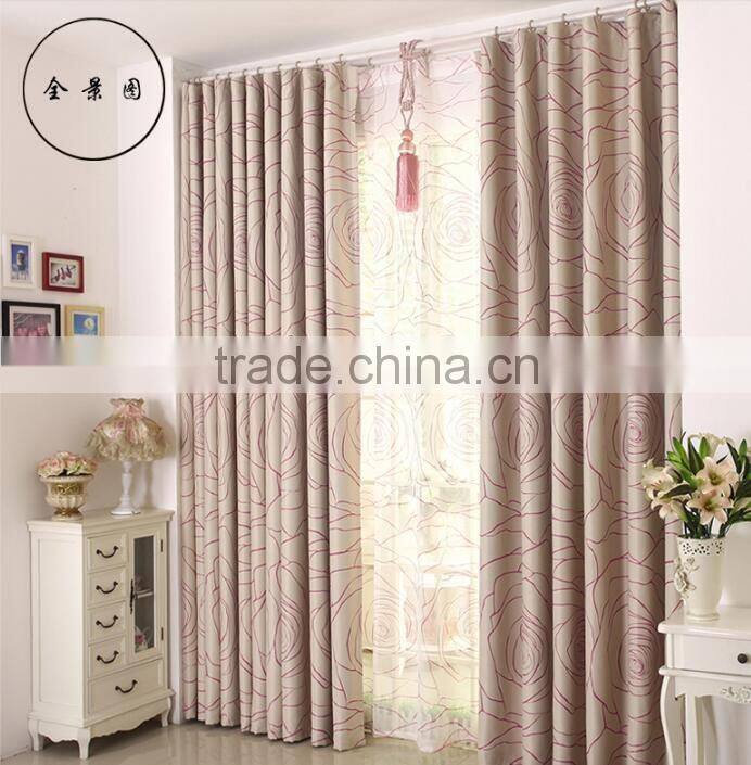 flower printed blackout curtain for living room