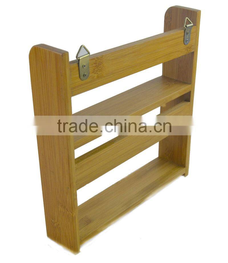DT009/Decorative Kitchen Bamboo 2-Tier Spice Utensil Rack Wall Hanging Rack