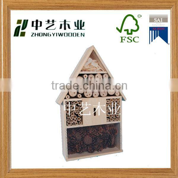 china factory FSC&BSCI handmade Wildlife garden Wooden bee honeybee Insect gift House with Ladybird