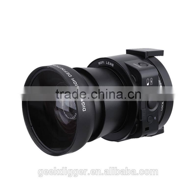 AMKOV OX5 4X digital 5X Optical Zoom Digital Camera 120 Degree Wide Angle Lens 20MP Full HD 1080P 30fps