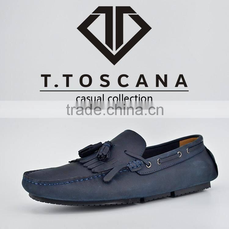 Navy nubuck leather tassels upper with buckle men leather casual shoes dubai shoes