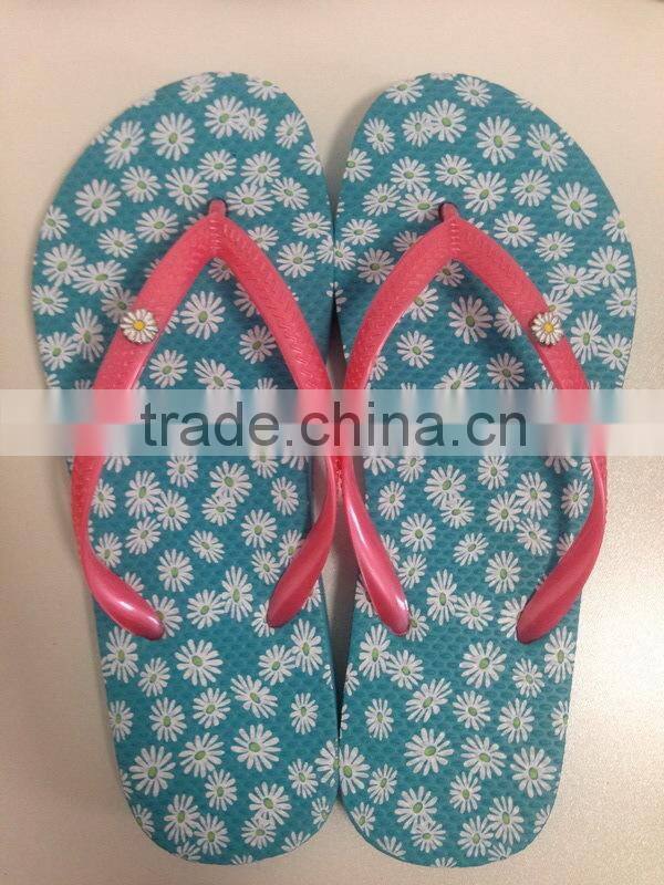 new soft women flower footbed basic beach slippers