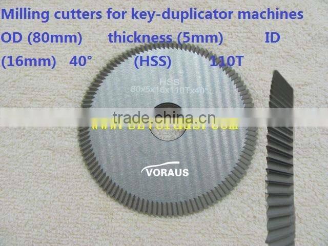 Milling cutters for key-duplicator machines