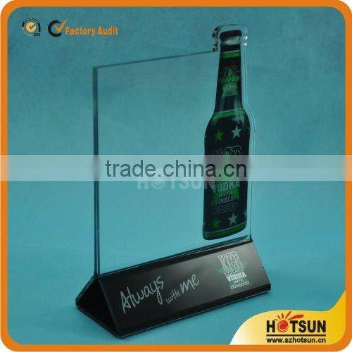High quality acrylic tabletop menu display stand with logo silkscreen
