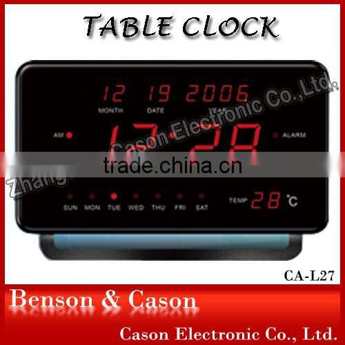 LED table clock with time and date for home decoration