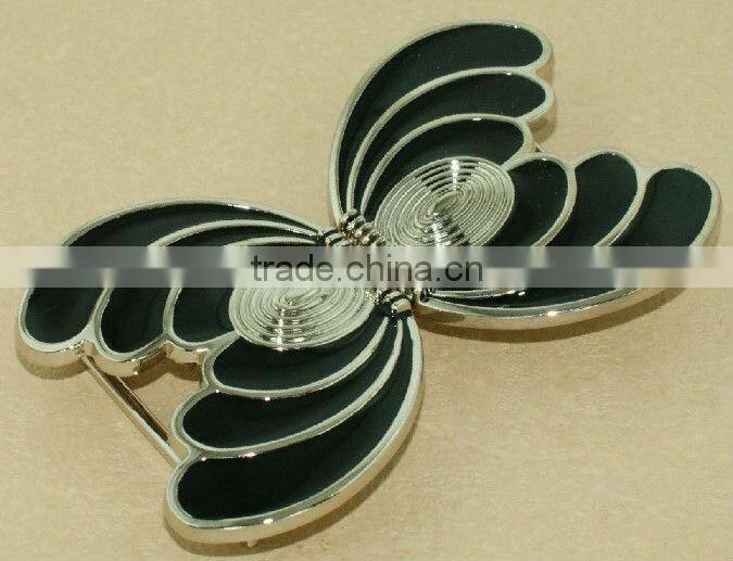 Fancy black bowknot belt buckle parts