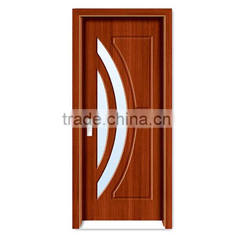 Modern house pvc wood glass door design PV-6267