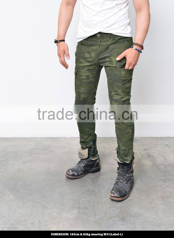 Rugged Camouflage Slim Cargo Biker Pants (LOTG093)