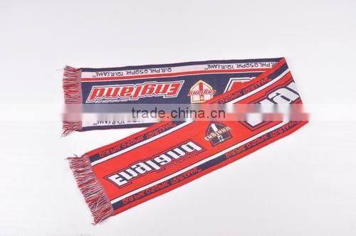 Acrylic Jacquard football fan scarf OEM welcome