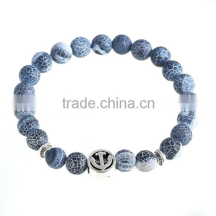 Europe fashionable 2016 SILVER bangle dinosaur stone beads bracelet jewelry