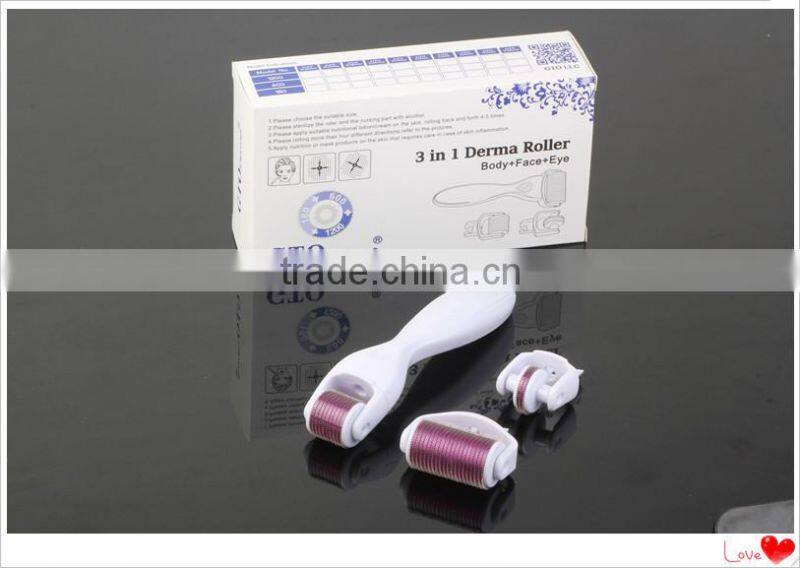GTO 2015 newest 180/600/1200 pins 3 in 1 derma roller
