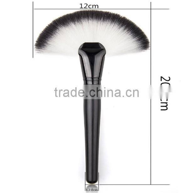 Black handle single fan powder brush make up brush wholesale