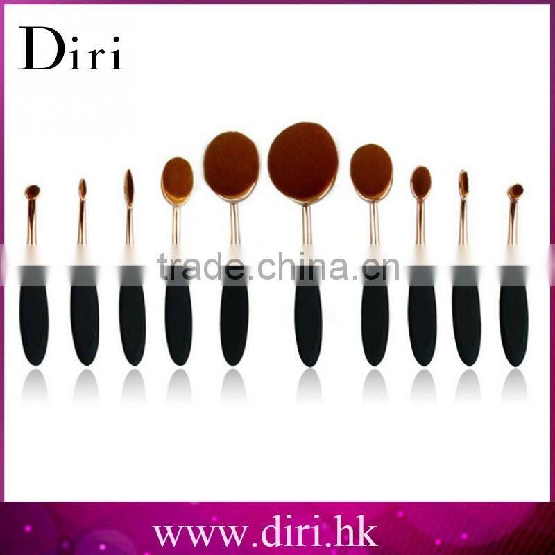10pcs Toothbrush Make Up Brushes Kit Private Label Rose Gold Oval Makeup Brush