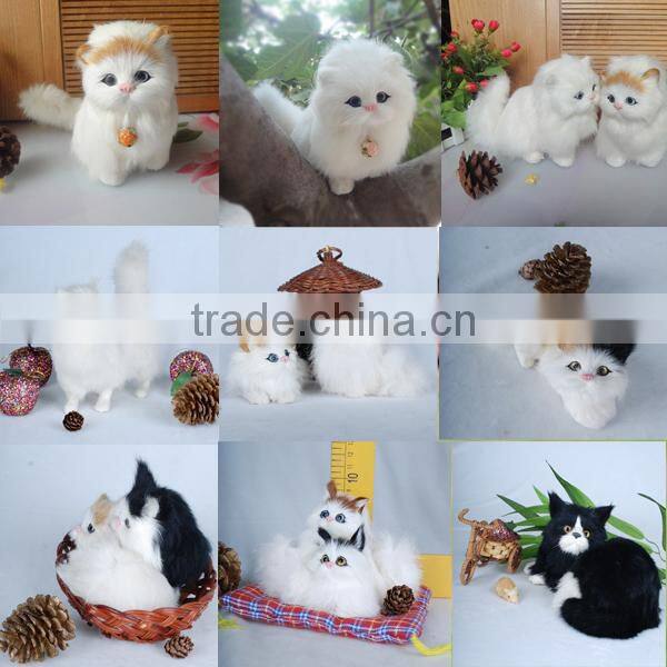 car interior decoration toy mini lifelike cat plush toy