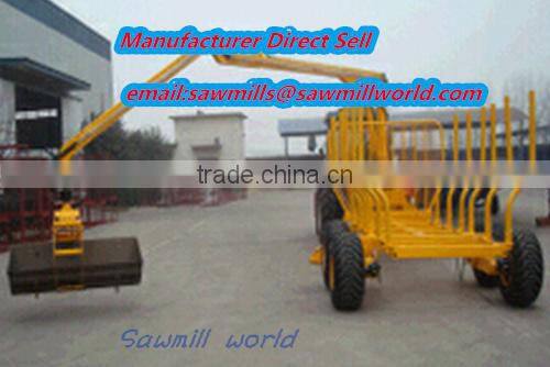 Hot sale1-12ton log trailer with crane log trailer with grapple Grab wood machine