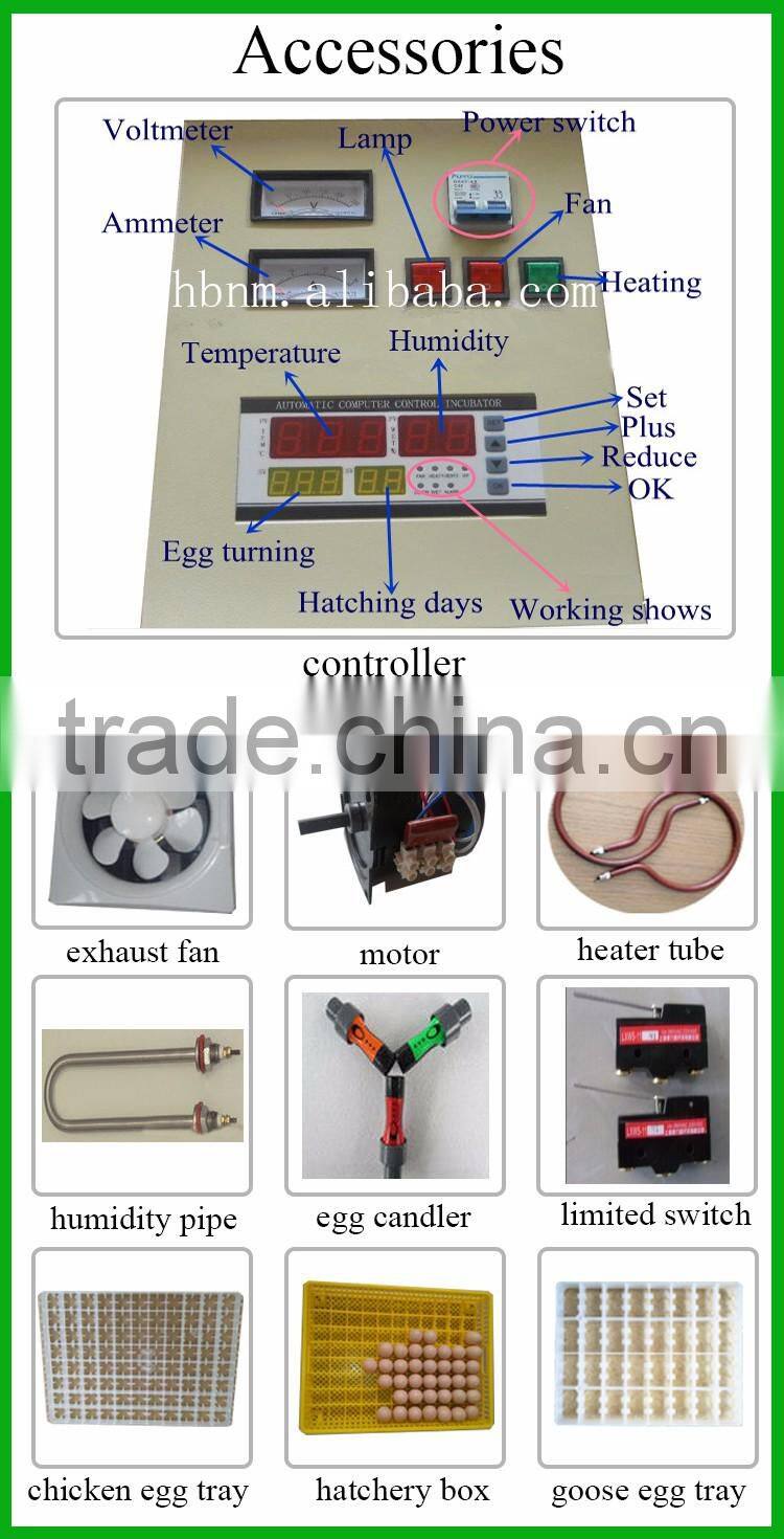 2016 amazing factory price 6336 automatic eggs incubator and hatcher for chicken