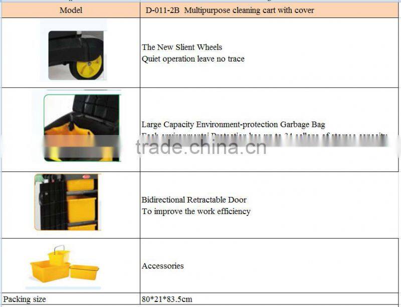 Cleaning trolley, hotel housekeeping maid cart trolley