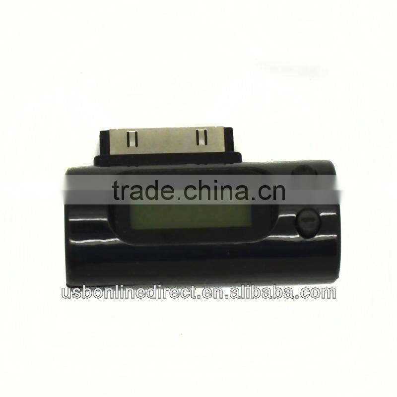 Mini Car LCD FM transmitter for iphone 4 ipad with handsfree & charging function