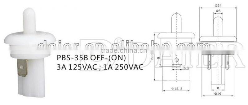 PBS-35B white push button switch for refrigerator door