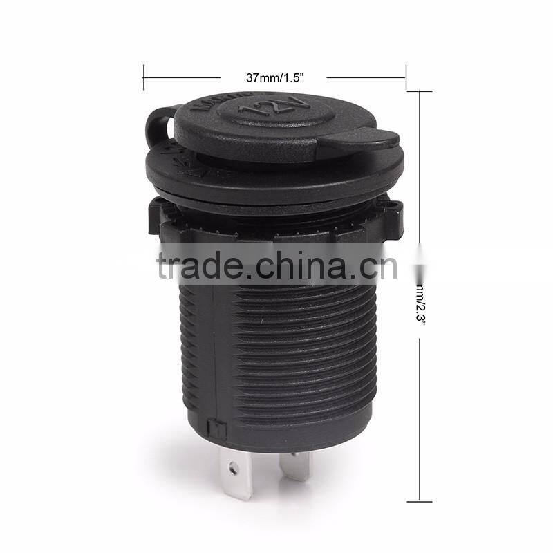 Waterproof DC car cigarette lighter socket with cap