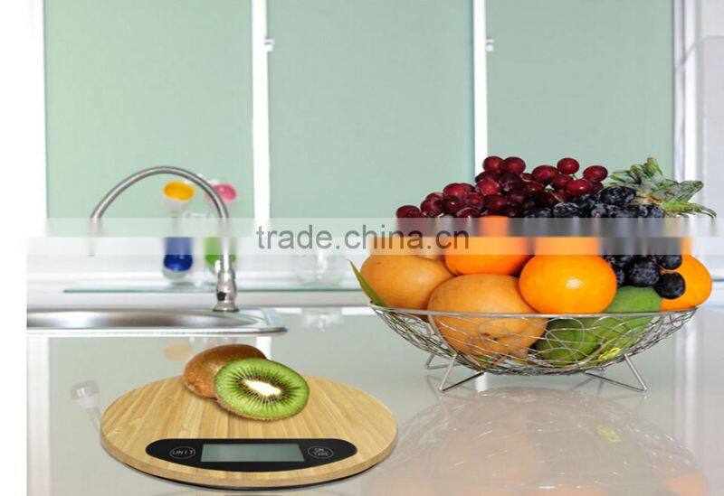 Excellent design bamboo platform digital kitchen scale