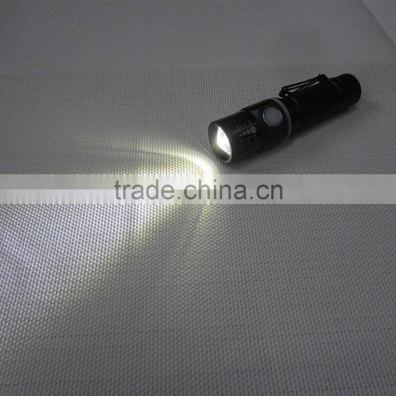 Multifunction 3 Modes Rechargeable Zoom Flashlight Torch Light