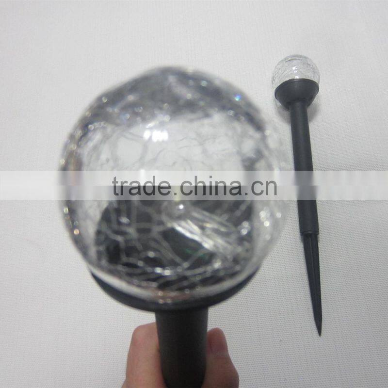 Eco-friendly Solar LED Garden Glass Crackle Lawn Light