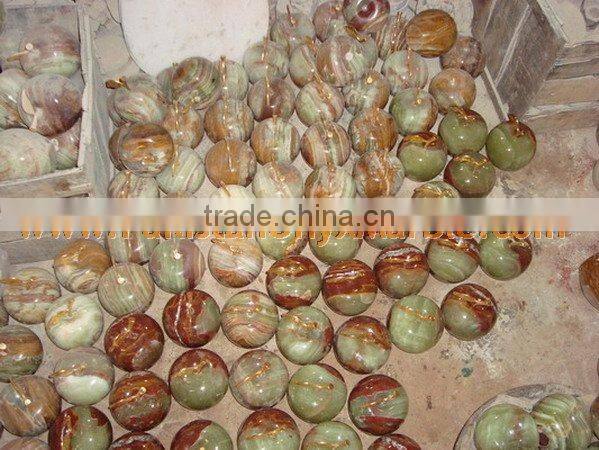 Factory Made Buy cheap PURE home decoration ONYX APPLE WITH BRASS LEAF HANDICRAFTS